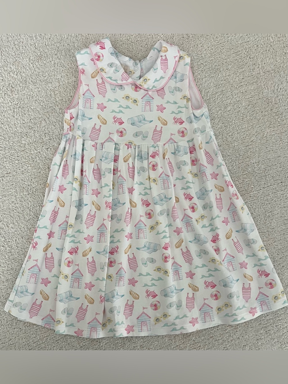 Baby Club Chic Beach Print Dress - 100% Pima Cotton - 3T